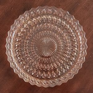 Vintage Pink Glass Serving Dish/Cake Plate